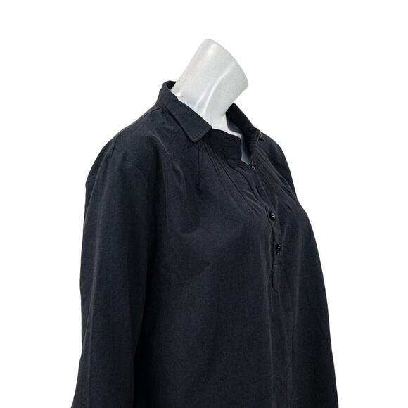 POMANDER Place Tuckernuck Women's 1/2 button short dress in black cotton size XL - Picture 8 of 10